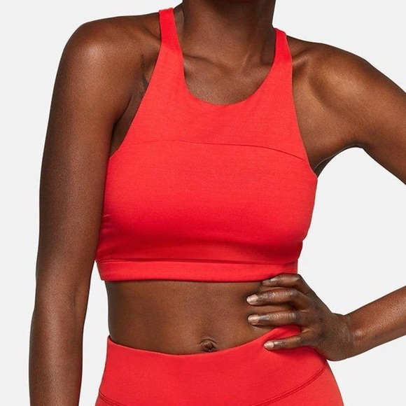 Outdoor Voices Red TechSweat High Neck Crop Top Sports Bra Size Small - Picture 1 of 5